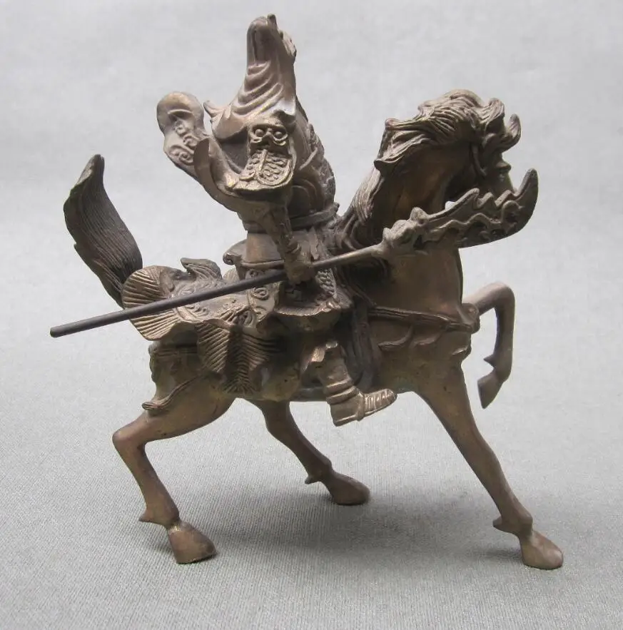 Chinese ancient bronze Guan Gong ride Malaysia | Дом и сад