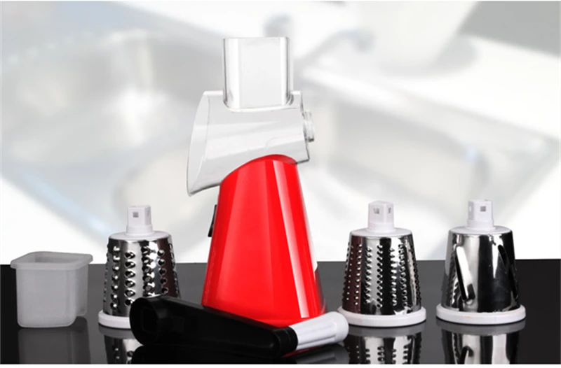 New Round Vegetable Cutter Mandoline Slicer Potato Carrot Grater Slicer with 3 Stainless Steel Blade Nut Shredder Kitchen Tools