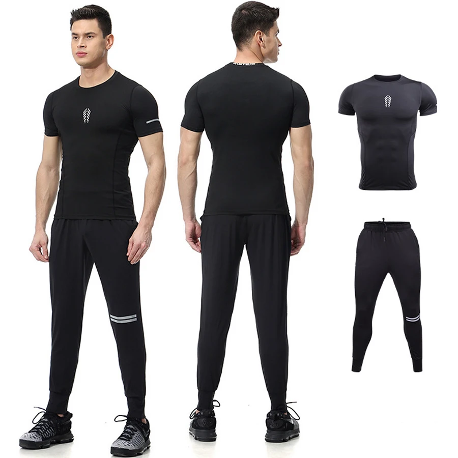 Комплект для фитнеса мужской из 2 х предметов спортивные комплекты свободного