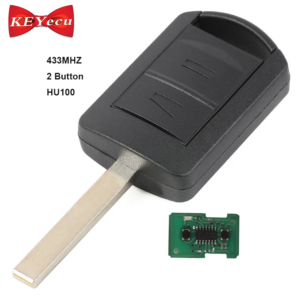 KEYECU Remote Key 2 Button 433.92MHz ID40 Chip for Opel Corsa C 2004 - 2006 Combo 2011 HU100/HU43/HU46/YM28 | Автомобили и