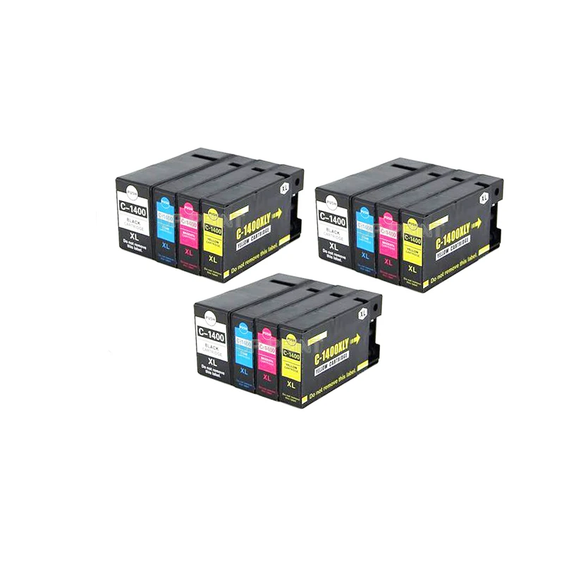 3sets(12pcs) CISSPLAZA 4 цвета PGI-1400XL совместимый чернильный картридж для Canon MAXIFY MB2340 MB2040 MB2140 MB2740 полные чернила PGI 1400 PGI1400 XL - Цвет: 3sets(12pcs)