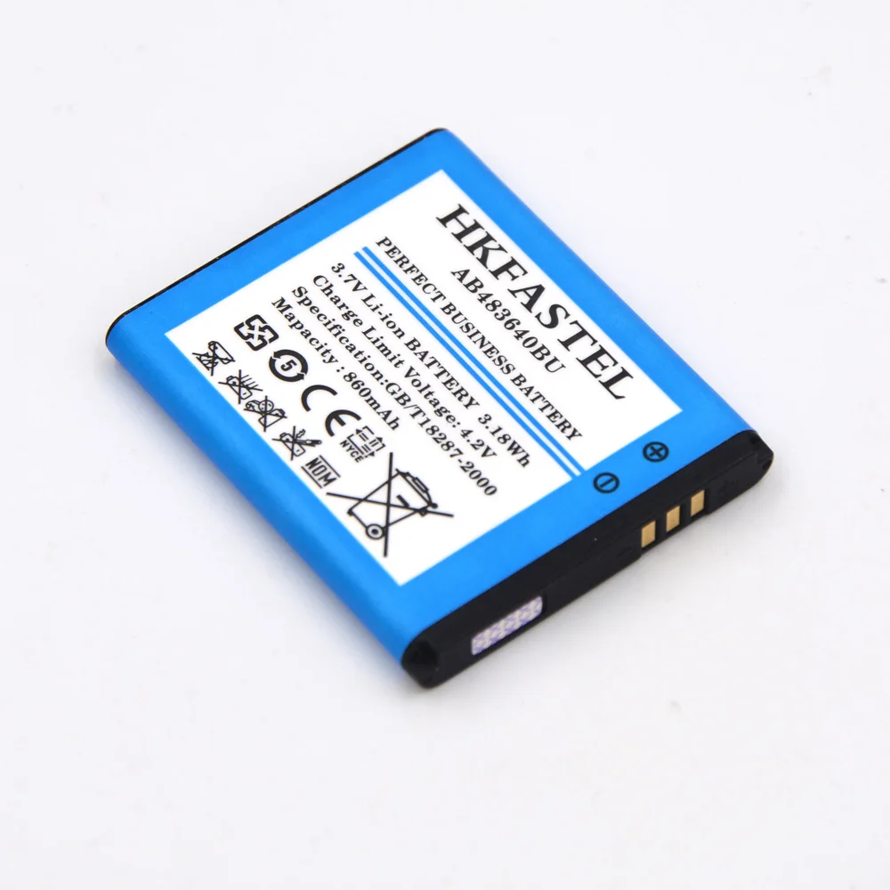 HKFASTEL Новый AB483640BU мобильного телефона Батарея для samsung J600 J608 J218 B3210 C3050 E740 E748 F110 F118