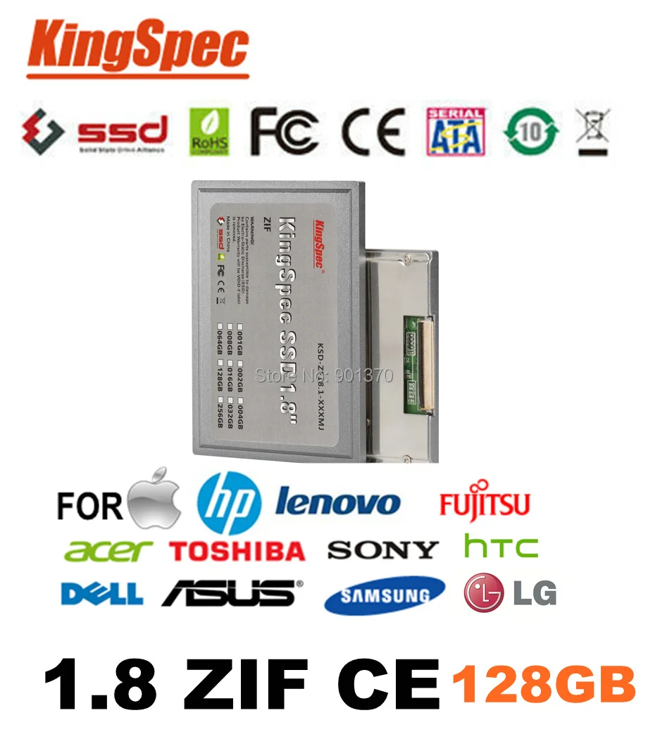 50% OFF Kingspec 1.8 ''ZIF CE SSD Диск 8 ГБ 16 32 64 128 ATA IDE ZIF2 Solid State Disk Для Dell Mini12 D420 D430 XT HTC |