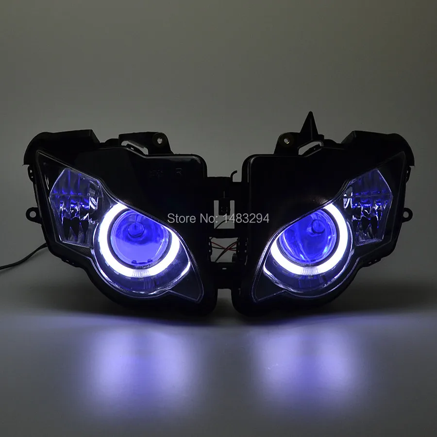 Модифицированный Белый Halo Eyes Blue Demon Собранный HID проектор конверсионная фара