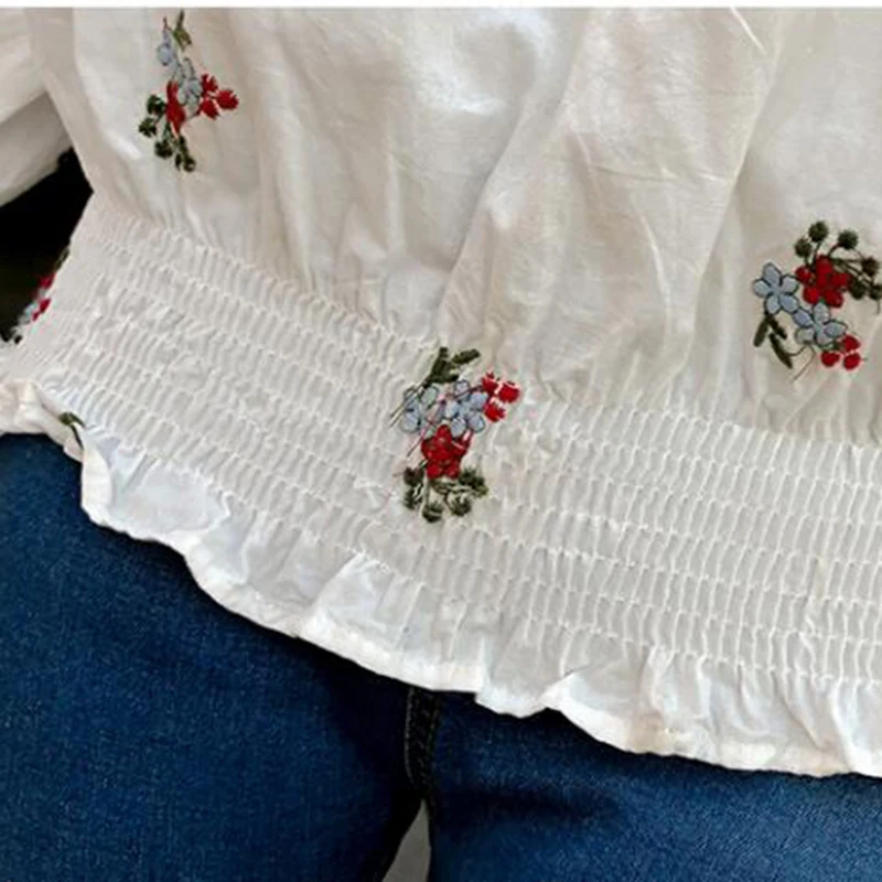 

AIYANGA 2018 Autumn Print Long Sleeve Blouses Women Sexy Slash Neck Off Shoulder Slim White Shirts Casual Tops For Woman