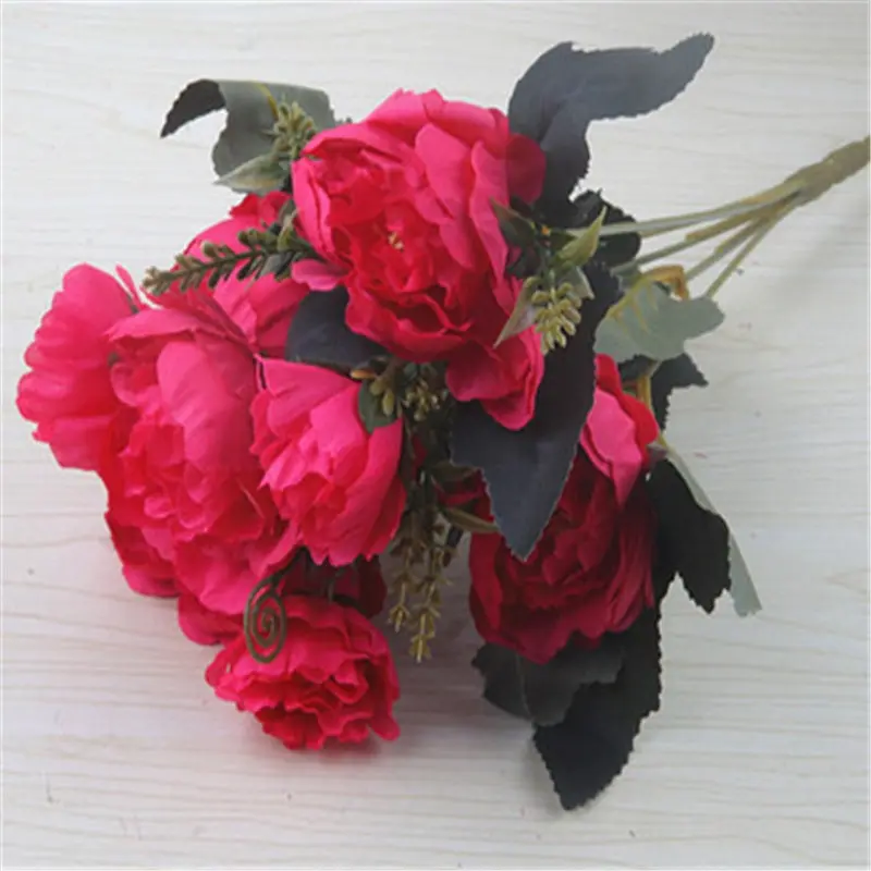Мутиколор Романтический пион искусственный цветок Высокое качество Домашняя вечеринка поддельные цветы
