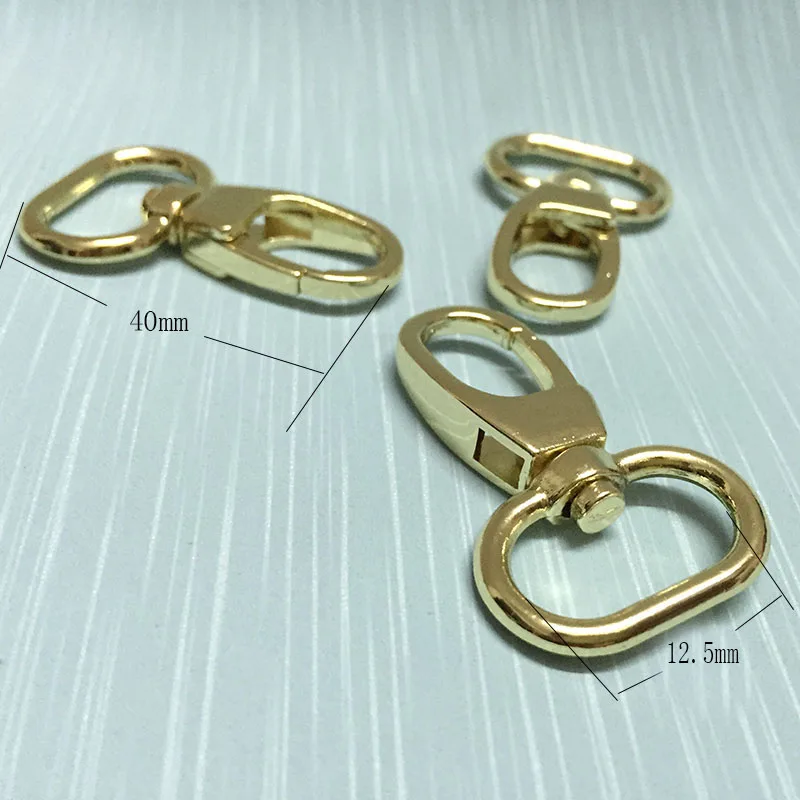 

1/2 Inch (12.5mm Inner) Snap hook swivel hook lobster claw Shiny gold