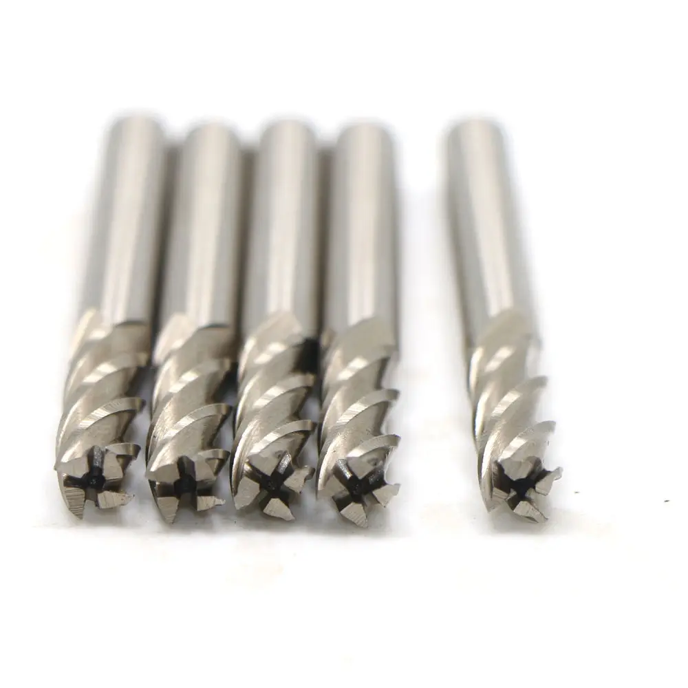 5 шт. HSS CNC прямой хвостовик 4 Флейта концевая мельница Фрезерное сверло инструмент 6 мм