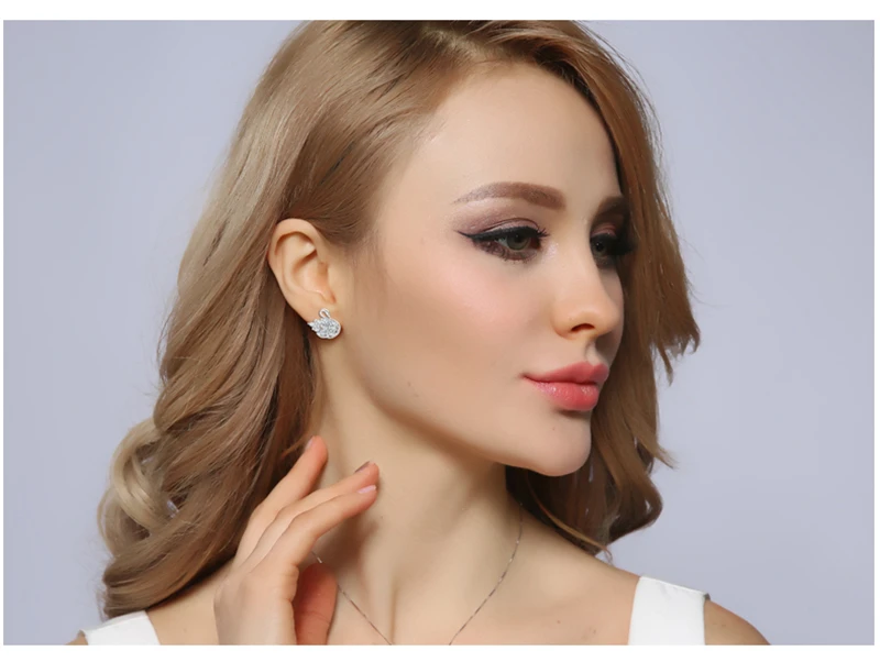 Мода Сладкая Симпатичные Цирконий Лебединое Серьги 2016 Новый Дизайн Стержня Для