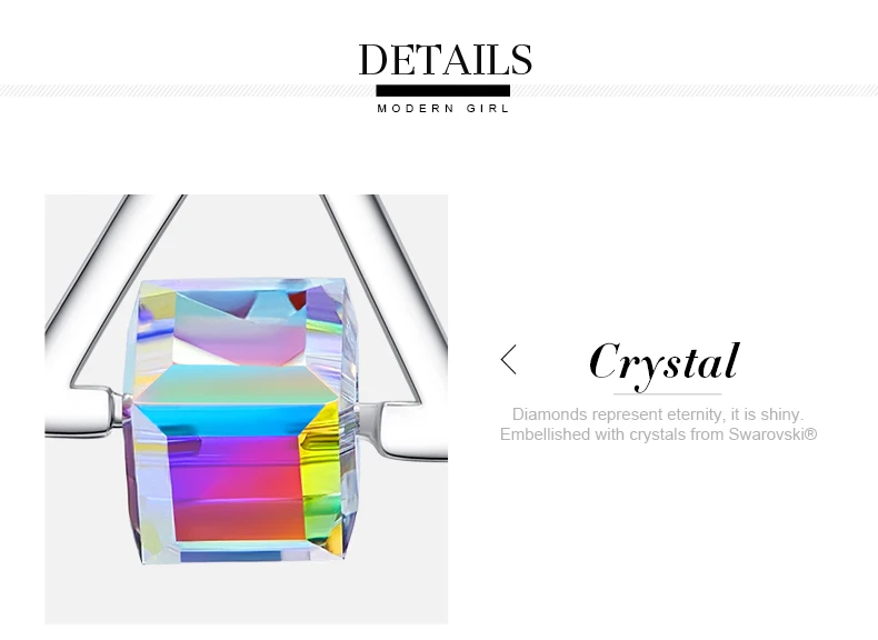 CDE 925 пробы серебряные серьги, украшенные кристаллами Swarovski, разноцветные треугольные геометрические серьги-гвоздики, ювелирные изделия для ушей