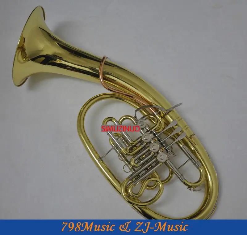 Профессиональный Золотой латунный вагнерный гудок F/Bb Tuba Cupronickel трубка с чехлом|bb