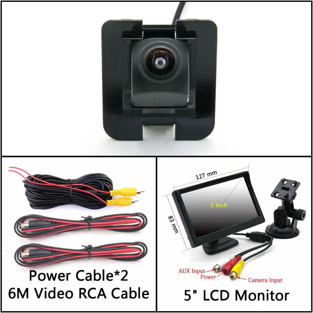 Cam Add 5 inch LCD 175 градусов HD камера заднего вида для Mercedes Benz S Class W204 W212 W221 Viano Vito S65 S63 S55 AGM монитор парковки автомобиля - Название цвета: Cam Add 5 inch LCD