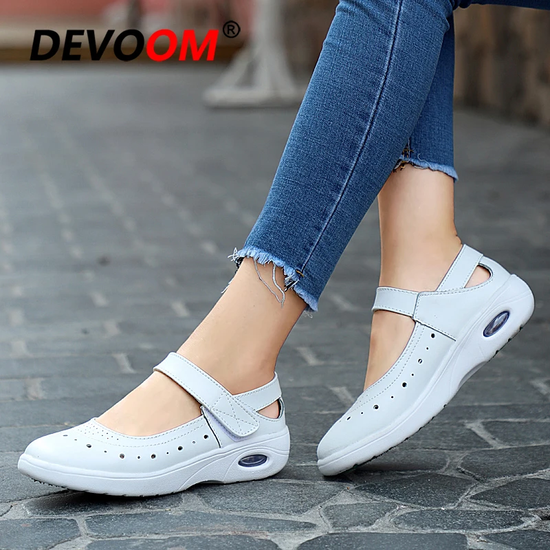 2019 г. Новая прогулочная обувь женская уличная дышащая белая рабочая без шнуровки