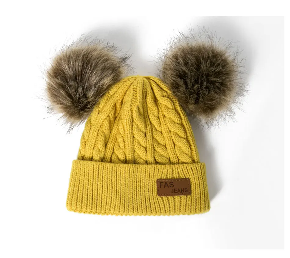 MOLIXINYU, детская зимняя шапка для девочек, вязаная шапка с помпонами для маленьких мальчиков и девочек, шапочки, плотная детская шапочка для малышей