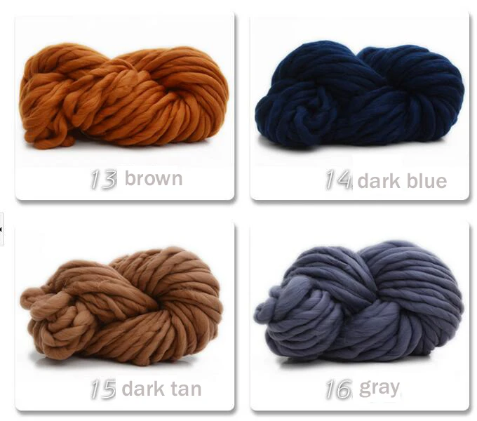 250g/Pc Super Bulky Arm Knitting Wool Roving Knitted Blanket Chunky Yarn Thick For Knitting/Crochet/Carpet/Hats | Дом и сад
