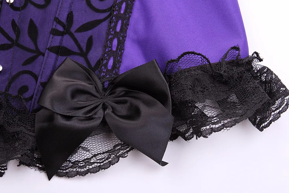 Женские винтажные кружевные фиолетовые корсеты и бюстье сексуальное женское