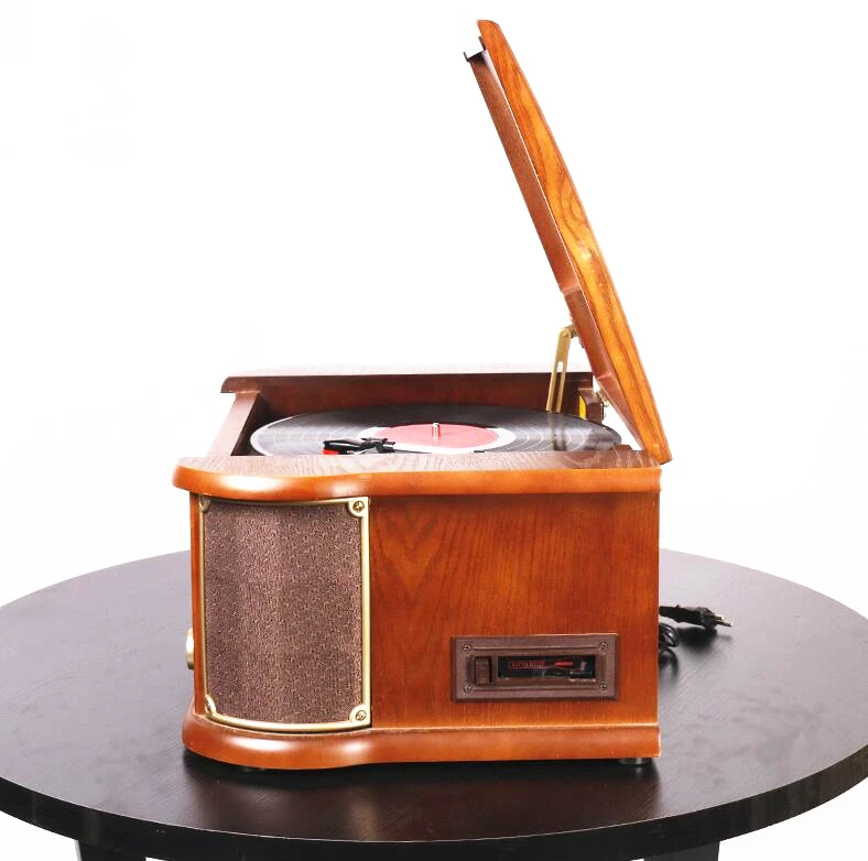 Виниловый граммофон HX Classic в ретро-стиле с функцией Bluetooth и радио 220 В | Электроника