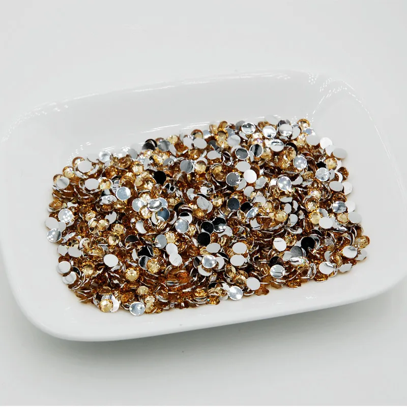 Акции! 5000 шт./лот светло-коричневые стразы для дизайна ногтей украшения с плоским