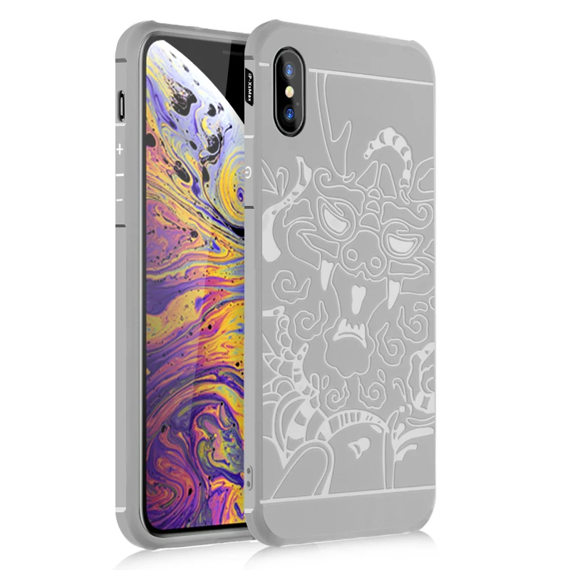 Econais чехол для iPhone X крышка fundas Xs назад оболочки роскошный дизайн 3D Дракона Для Max