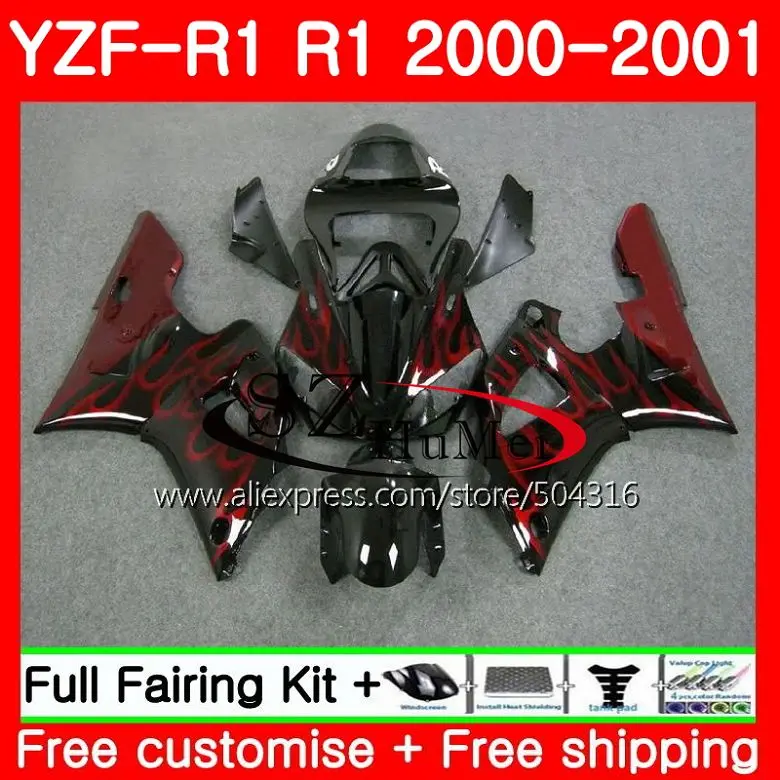 

Body For YAMAHA YZF R 1 YZF 1000 YZF R1 00-01 red flames Bodywork 2SH19 YZF1000 YZF-1000 YZFR1 00 01 YZF-R1 2000 2001 Fairing