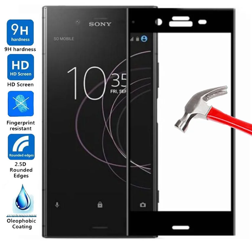 9H Premium Tempered Glass For Sony Xperia XZ1 Compact Mini Full cover Screen Protector phone Film | Мобильные телефоны и