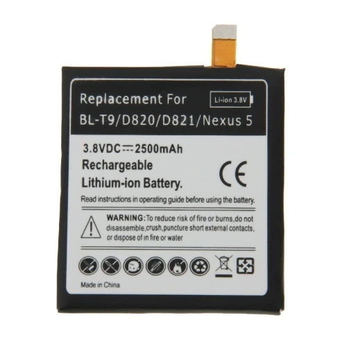 High Quality 2500mAh Rechargeable Li-ion Battery  For LG GOOGLE NEXUS 5 D820 D821 Mobile Cell Phone BATTERY BL-T9 Accumulator