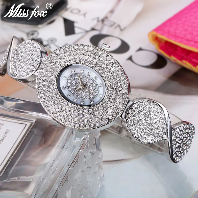 MISSFOX Miss Fox кварцевые женские часы Серебристые водонепроницаемые Топ бренд