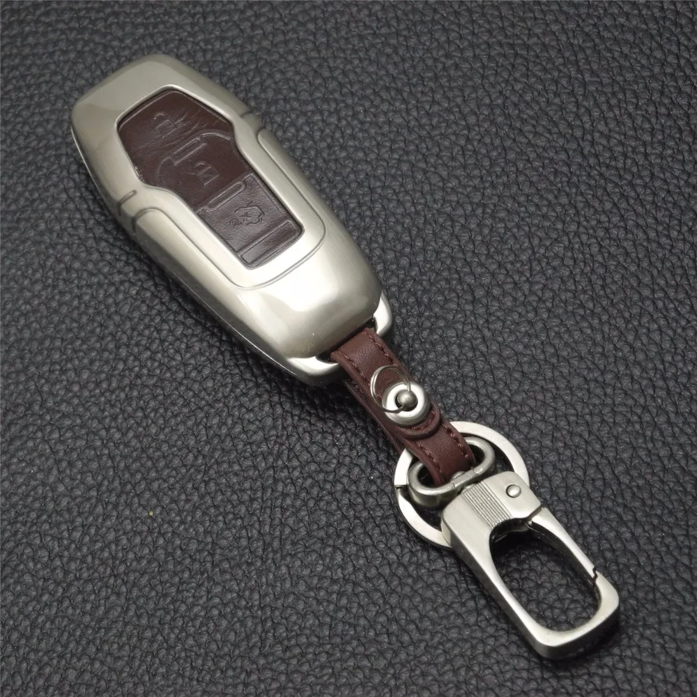 jingyuqin Remote 3 Buttons Zinc alloy+Leather Car Key Case Cover For Ford Smart Folding Mondeo Focus Fiesta Ecosport Kuga | Автомобили и