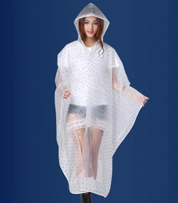 Модный дождевик в горошек из ЭВА для электрического велосипеда женский