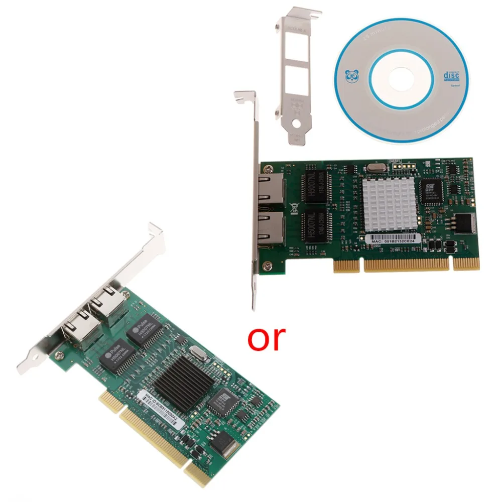 Сетевая карта Gigabit Dual PCI RJ45 Ethernet Lan 10/100/1000 Мбит/с для Intel 82546 высокое качество C26|network