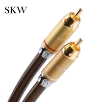 skw hifi audio cable rca to rca 6n occ single crystal copper with lotus plug 1m2m for home theater tv amplifier subwoofer
