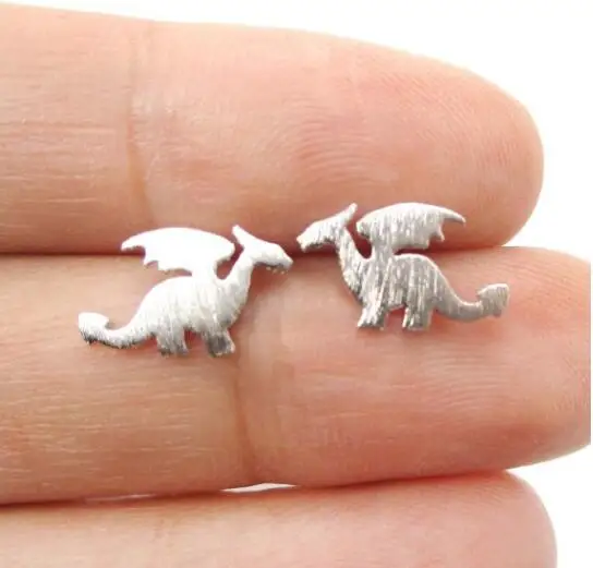 Dragon Earring 77 SMJEL Fashion Brushed Circle Karma Stud Earrings for Women Simple Round Geometric Small Ear brinco aros korean Style Jewelry - Окраска металла: Dragon Earring 77