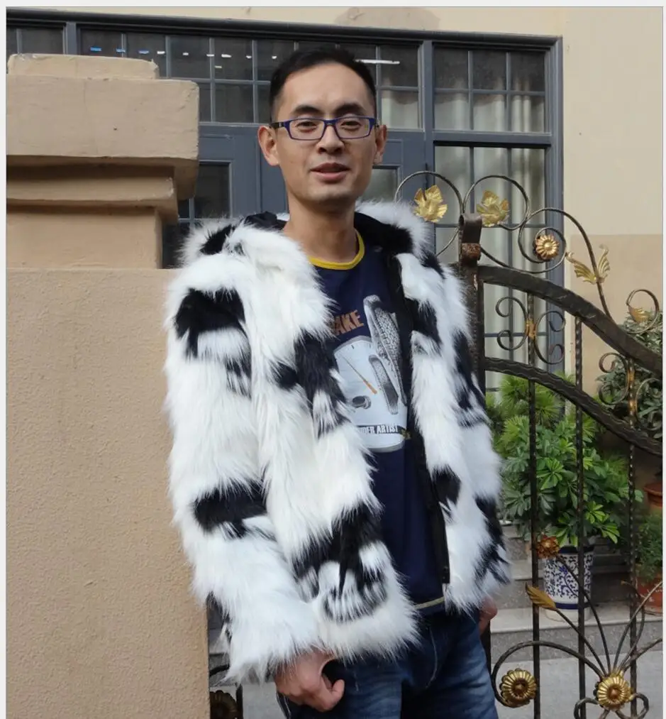 Xs 3xl новинка зимы мужское пальто из искусственного меха для ночного клуба