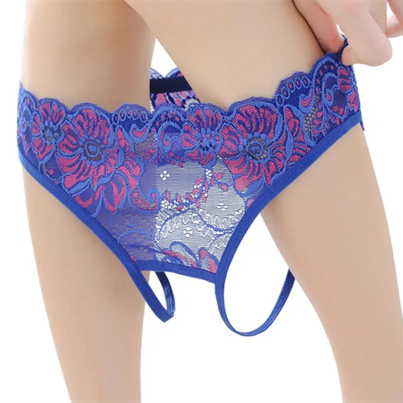 Blue Женские Эротические трусики для секса, стринги и стринги, сексуальное нижнее белье, трусы с открытой промежностью, Эротическое нижнее белье, женские трусики с вырезами - Цвет: Blue