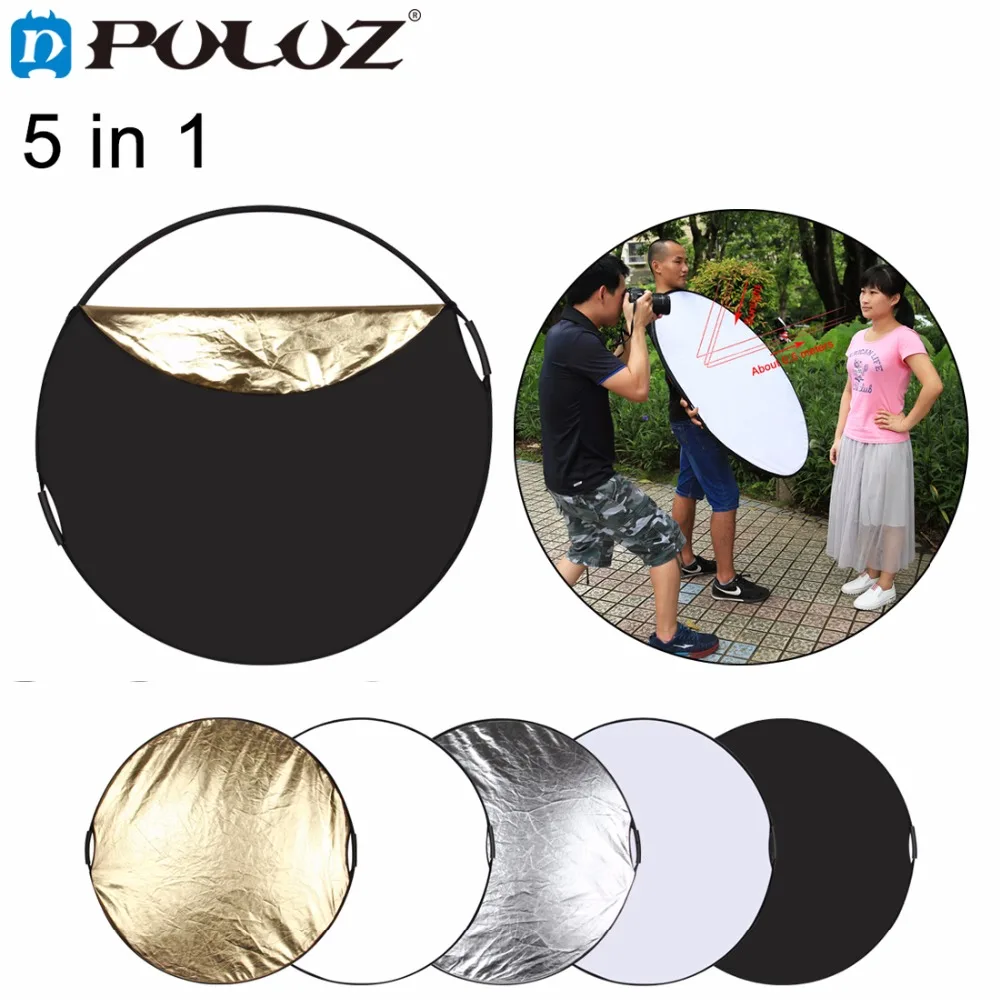 

PULUZ 5 in 1 Multi Collapsible Photo Studio background Reflector Board Panels Portable Folding Light Round Photography Reflector
