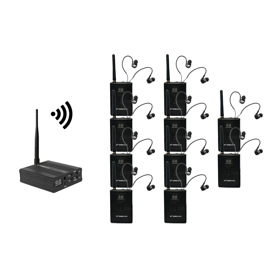 1 Tx and10 receivers TP-Беспроводная система монитора 2,4 GHz аудио монитор система беспроводной в ухо монитор система для сценического 1 передатчика и N приемников - Цвет: 1 Tx and10 receivers