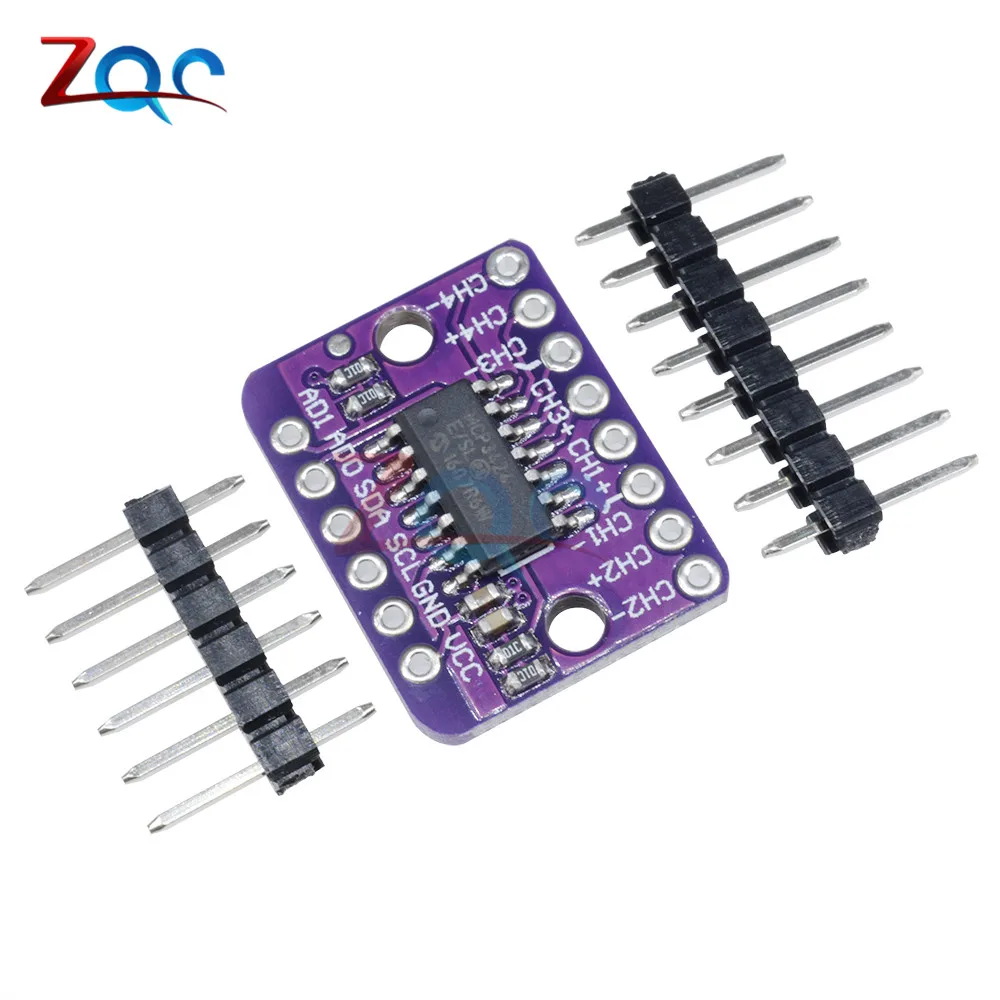 Программируемый Модуль усилителя коэффициента усиления MCP3424 Digital I2C A/D для Arduino