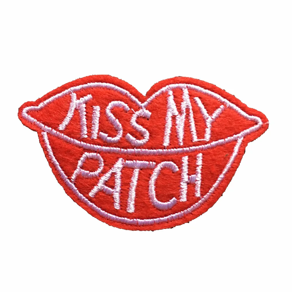 10 шт. Поцелуй меня в губы патч утюг на горный хрусталь вышитая нашивка DIY мотив