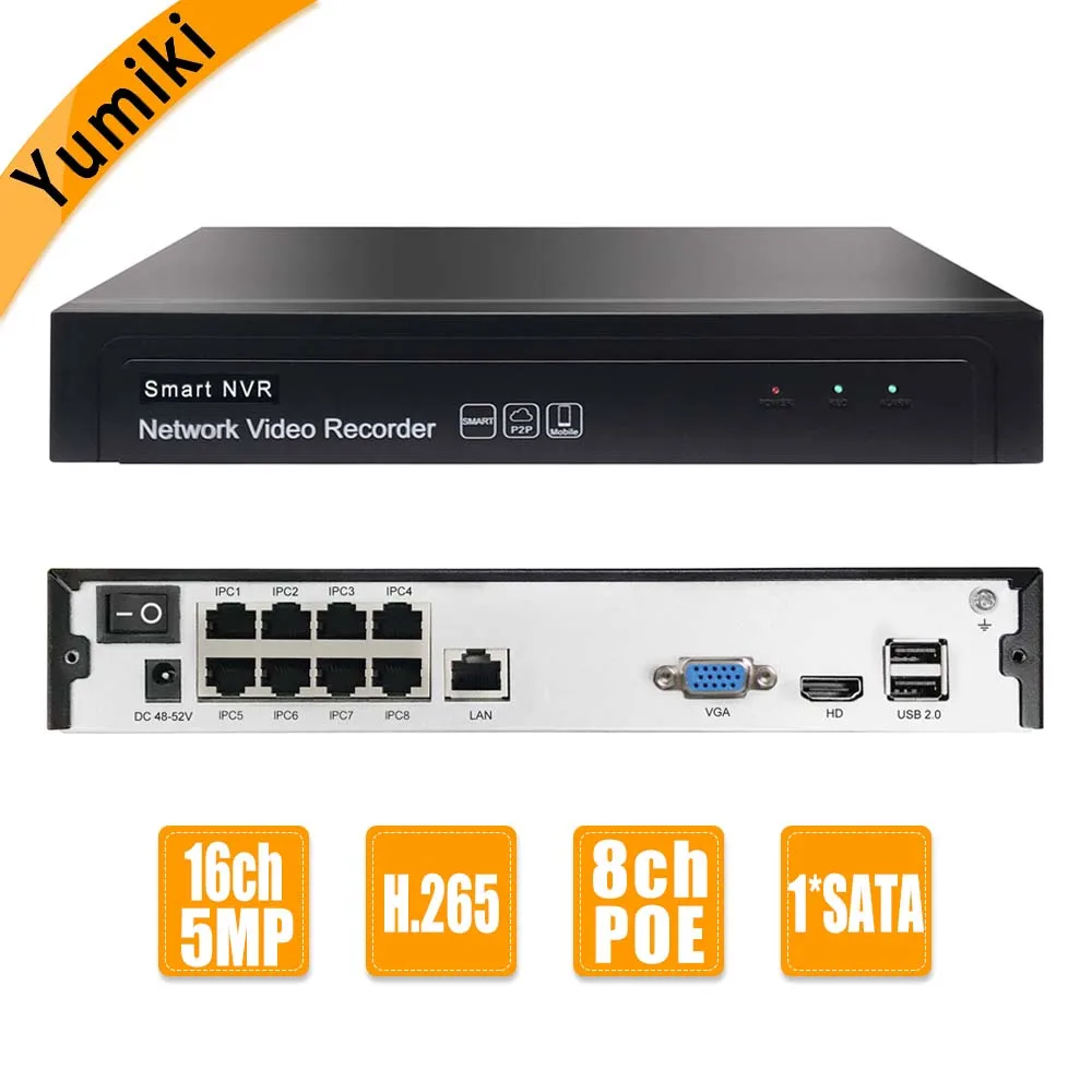 16CH 5MP 8ch POE 1 SATA NVR H.265 +/H.265/H.264 CCTV 1080P DVR сетевой видеорегистратор Onvif 2 6 IP камера P2P Cloud