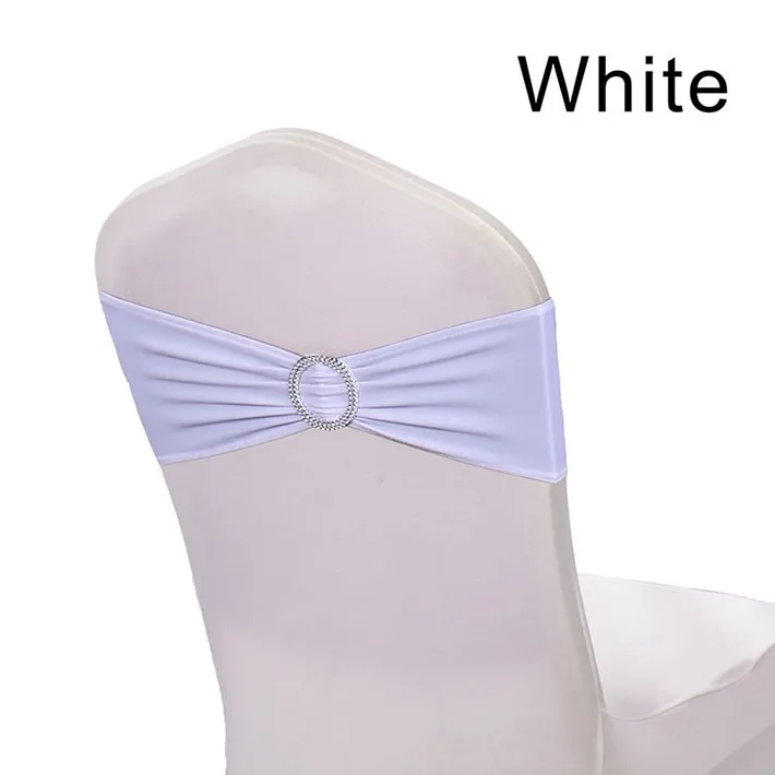 100 шт./лот пояс для стула из лайкры с пряжкой эластичные Галстуки свадьбы декор