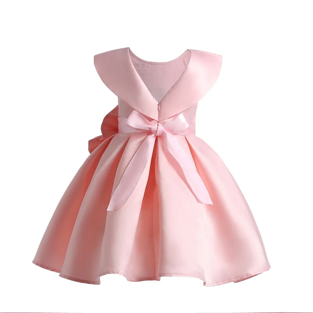 Ladystreet New Children's Sleeveless Halter Robe Dress Fashion Girl Flower Dresses Backless Bow Kid Clothing | Детская одежда и