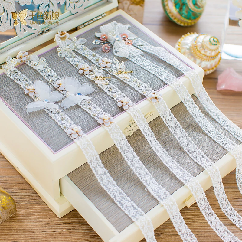 Элегантный Прозрачный Кристалл повязка Свадебный Мягкая Сеть ручной белый