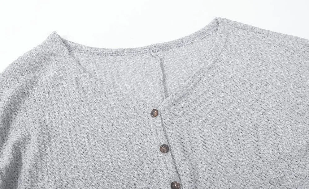 

NANABUBU Button Knitted Blouse Women Autumn Baggy Casual Blusas Lady V Neck Long Sleeve Bow Loose Blouse Tops Black White Gray