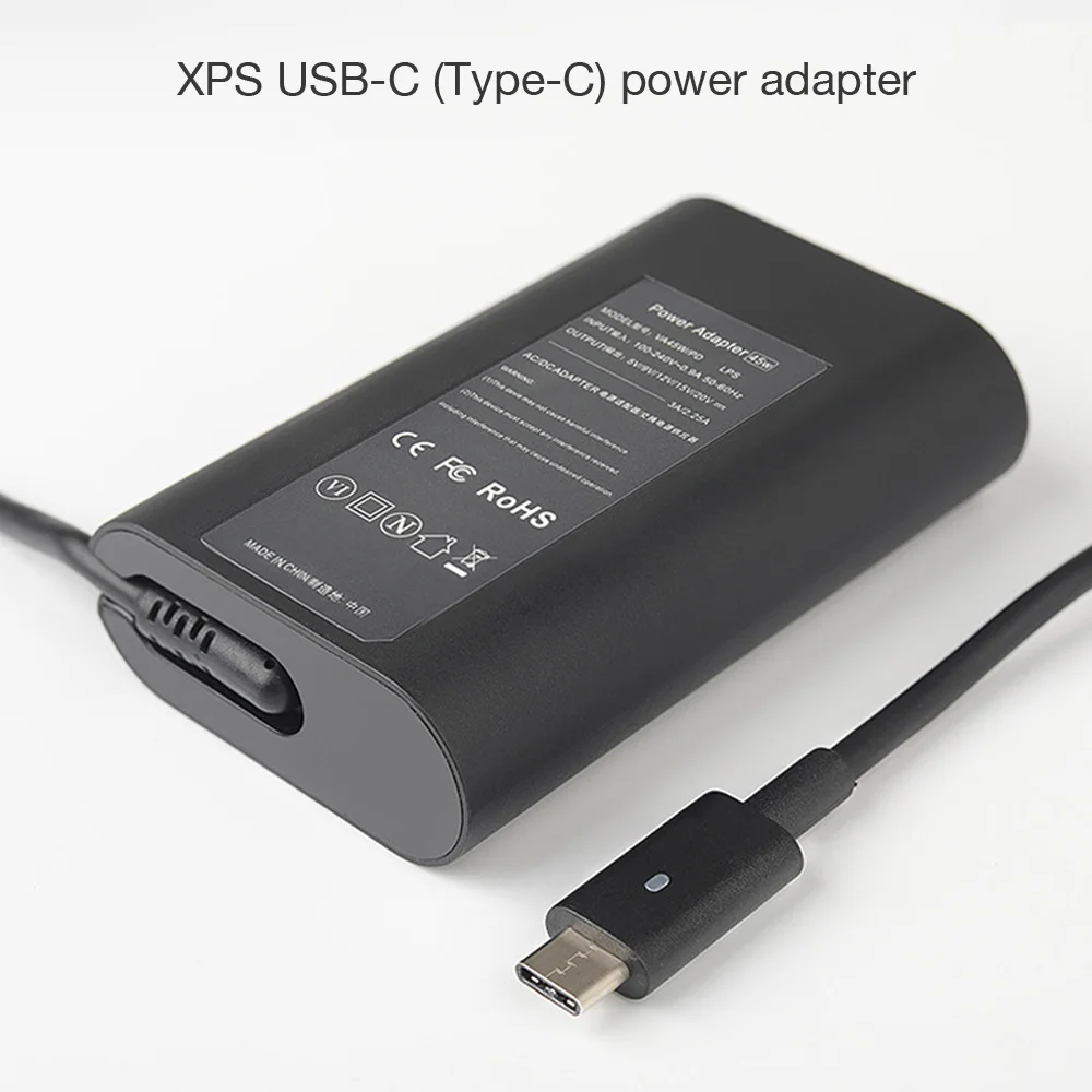 Для DELL XPS USB-C(type-C) Адаптер питания выход 45 Вт 65 Вт Зарядка для XPS 9365 12 9250 LATITUDE 5280 VENUE 10 PRO 5056
