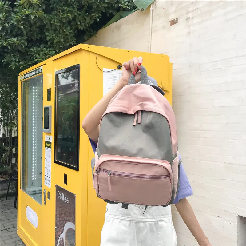 Youda Женская Цвет Соответствующие рюкзак Корея Harajuku стиль холщовый мешок японский