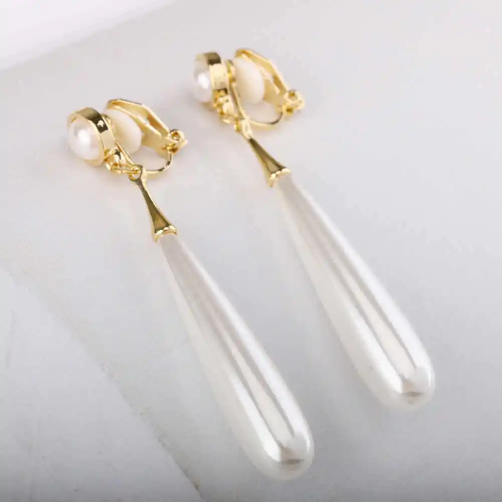 Clip Earring SUKI, богемский стиль, летние серьги-клипсы, металлический золотой жемчуг, подвеска ZA, ювелирное изделие, серьги-капли для свадьбы, Brincos - Окраска металла: Clip Earring
