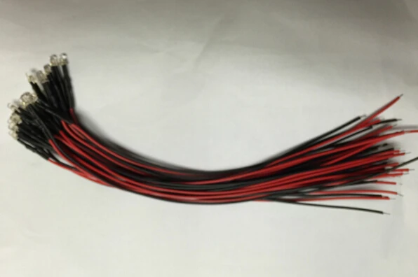 20 шт. LED 5 мм Предварительно Проводная белая красная синяя зеленая желтая RGB 12 В DC