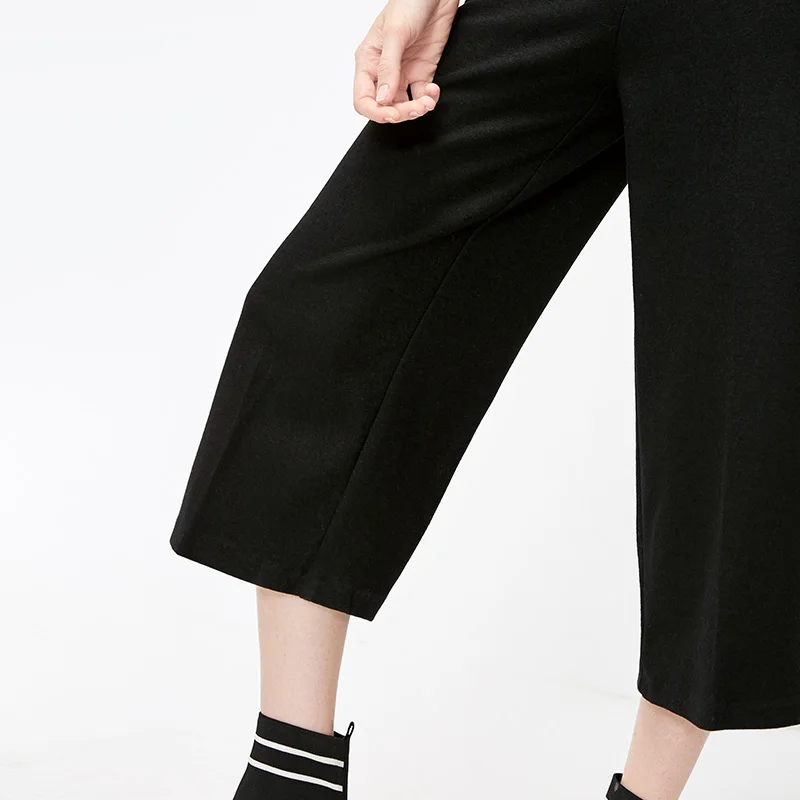 Vero Moda женские новые офисные с высокой талией широкие брюки три четверти повседневные брюки | 31836J520