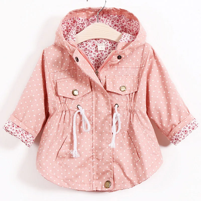 Girls Windbreaker Coat 2019 New Spring Autumn Baby Flower Embroidery Hooded Outwear Kids Children's Coats Jacket Clothing | Детская