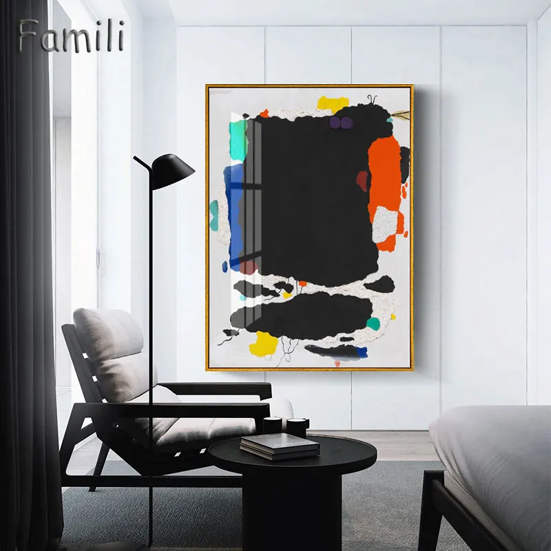 Абстрактный пейзаж светильник синее украшение холст принт постер